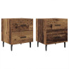 Armario de Noche con cajón 2 pcs Madera vieja 40 x 35 x 47.5 cm 2
