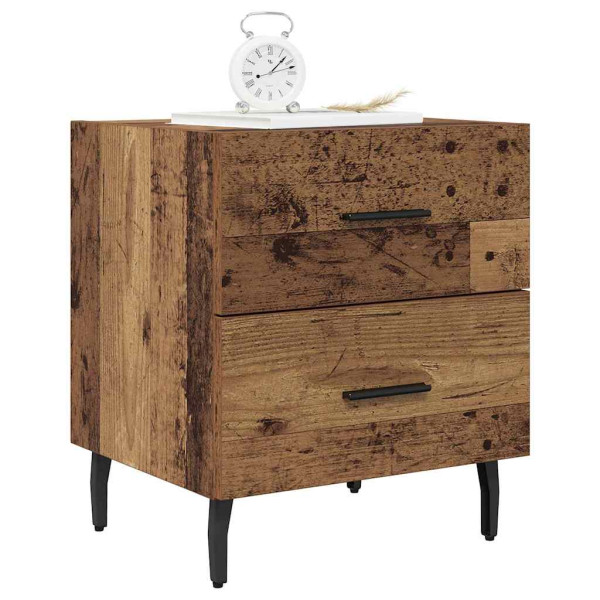 Armario de Noche con cajón 2 pcs Madera vieja 40 x 35 x 47.5 cm M 3