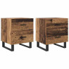 Armario de Noche con cajón 2 pcs Madera vieja 40 x 35 x 47.5 cm 2