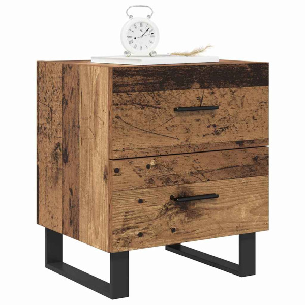 Armario de Noche con cajón 2 pcs Madera vieja 40 x 35 x 47.5 cm M 3