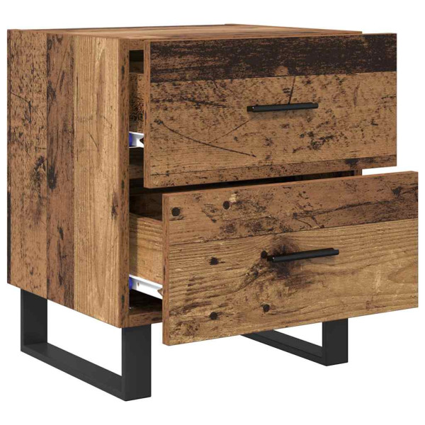 Armario de Noche con cajón 2 pcs Madera vieja 40 x 35 x 47.5 cm M 5