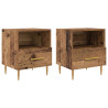 Mesa de Noche con cajón 2 pcs Madera vieja 40 x 35 x 47.5 cm 2