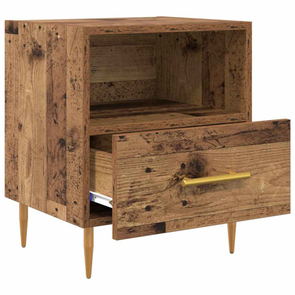 Mesa de Noche con cajón 2 pcs Madera vieja 40 x 35 x 47.5 cm M 5