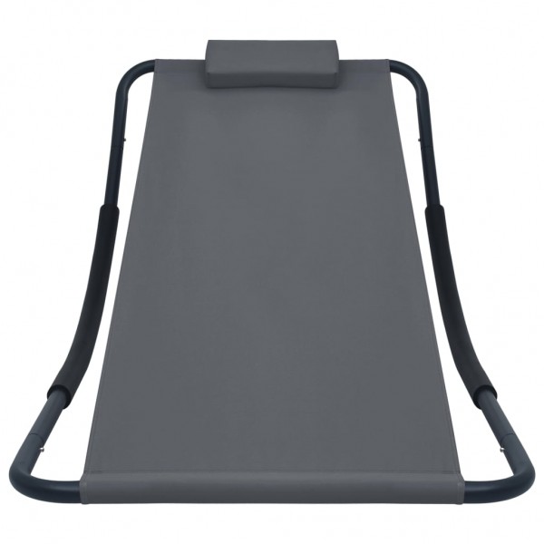 Espreguiçadeira de jardim 200x90 cm aço cinzento M 2