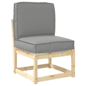 Juego de cojines de paleta 2 pcs Gris 50 x 50 x 12 cm H