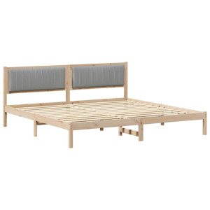 Estructura de cama con cabecera Gris Claro 200 x 200 cm H