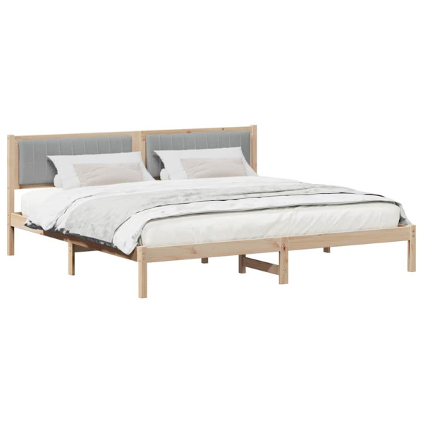 Estructura de cama con cabecera Gris Claro 200 x 200 cm M 3