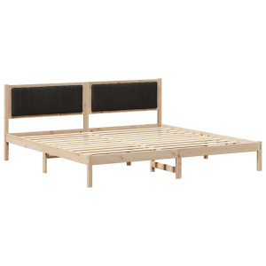 Estructura de cama Negro 200 x 200 cm Madera de pino macizo H