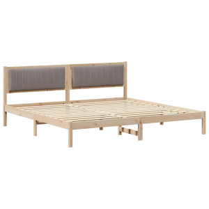 Estructura de cama Taupé 200 x 200 cm Madera de pino macizo H