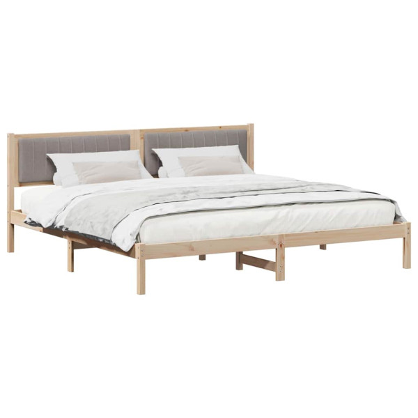 Estructura de cama Taupé 200 x 200 cm Madera de pino macizo M 3