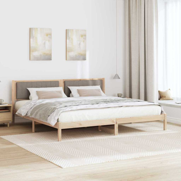 Estructura de cama Taupé 200 x 200 cm Madera de pino macizo M 4