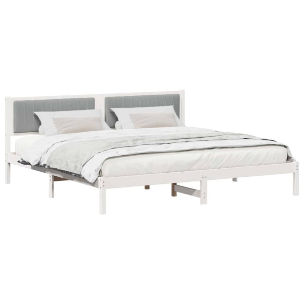 Estructura de cama con cabecera Gris Claro 200 x 200 cm M 3