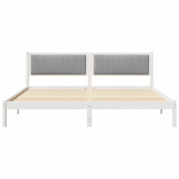 Estructura de cama con cabecera Gris Claro 200 x 200 cm M 5