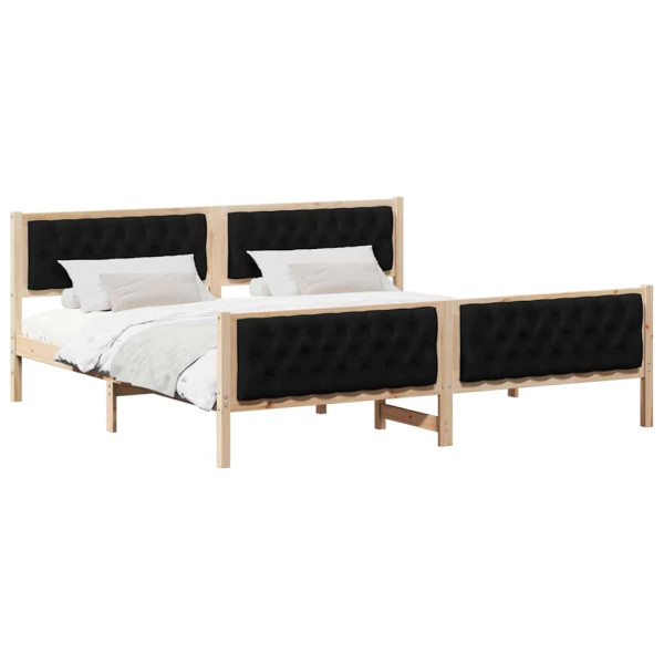 Estructura de cama Negro 200 x 200 cm Madera de pino macizo M 3