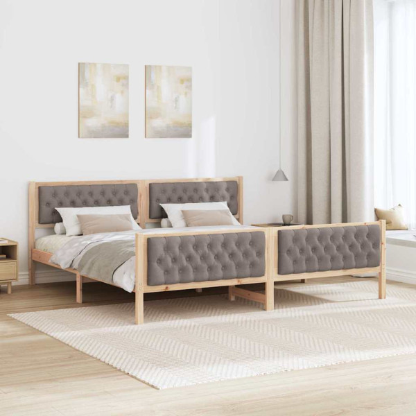 Estructura de cama Taupé 200 x 200 cm Madera de pino macizo M 4