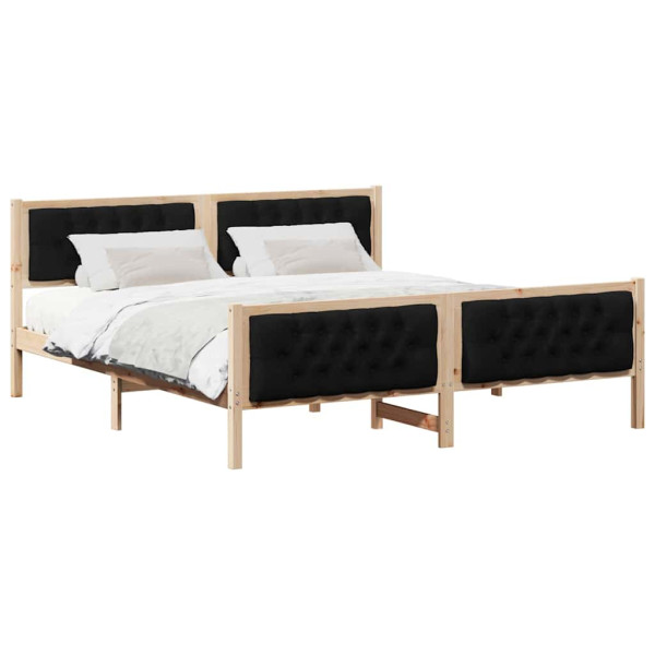 Estructura de cama Negro 180 x 200 cm Madera de pino macizo M 3