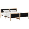 Estructura de cama Negro 180 x 200 cm Madera de pino macizo 3