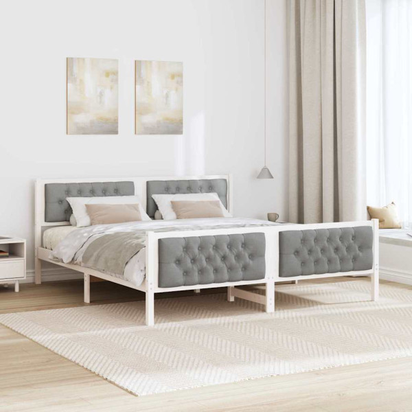 Estructura de cama con cabecera Gris Claro 180 x 200 cm M 4