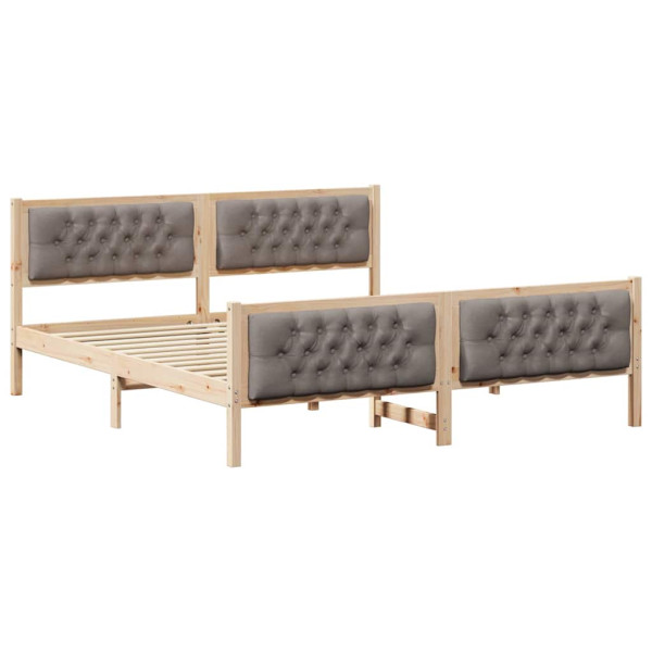 Estructura de cama Taupé 160 x 200 cm Madera de pino macizo M 2