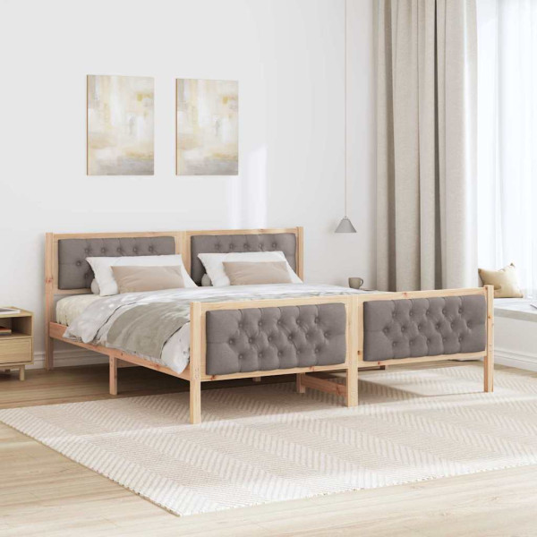 Estructura de cama Taupé 160 x 200 cm Madera de pino macizo M 4