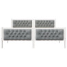 Estructura de cama con cabecera Gris Claro 160 x 200 cm 5