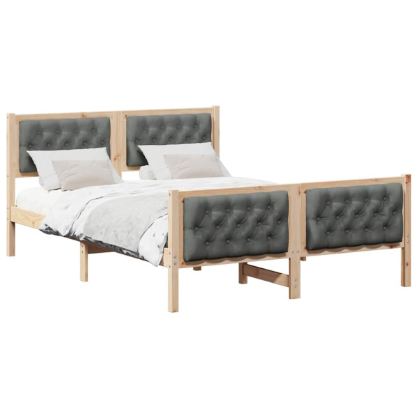 Estructura de cama con cabecera Gris oscuro 150 x 200 cm M 3