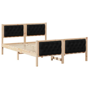 Estructura de cama Negro 150 x 200 cm Madera de pino macizo H