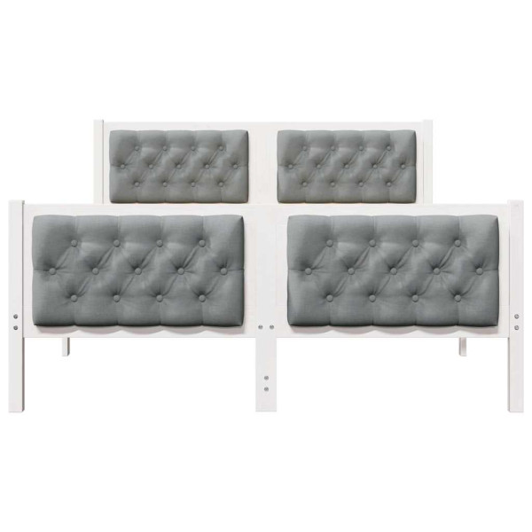 Estructura de cama con cabecera Gris Claro 150 x 200 cm M 5
