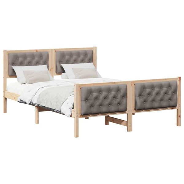 Estructura de cama Taupé 140 x 200 cm Madera de pino macizo M 3