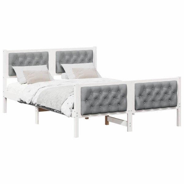 Estructura de cama con cabecera Gris Claro 140 x 200 cm M 3