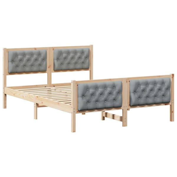 Estructura de cama con cabecera Gris Claro 140 x 190 cm M 2
