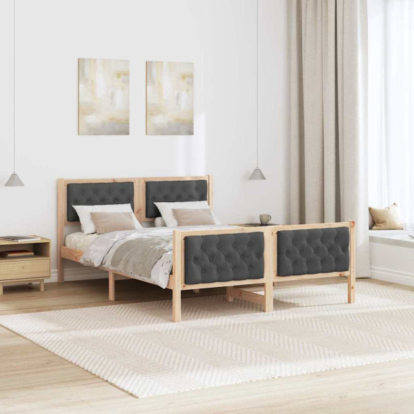 Estructura de cama con cabecera Gris oscuro 140 x 190 cm M 4
