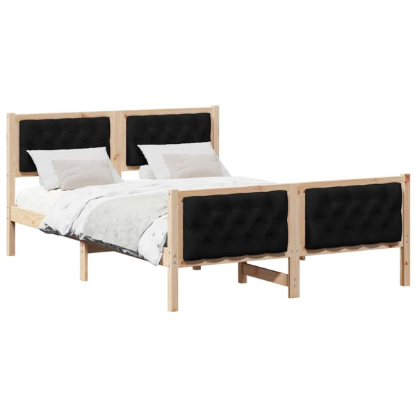 Estructura de cama Negro 140 x 190 cm Madera de pino macizo M 3