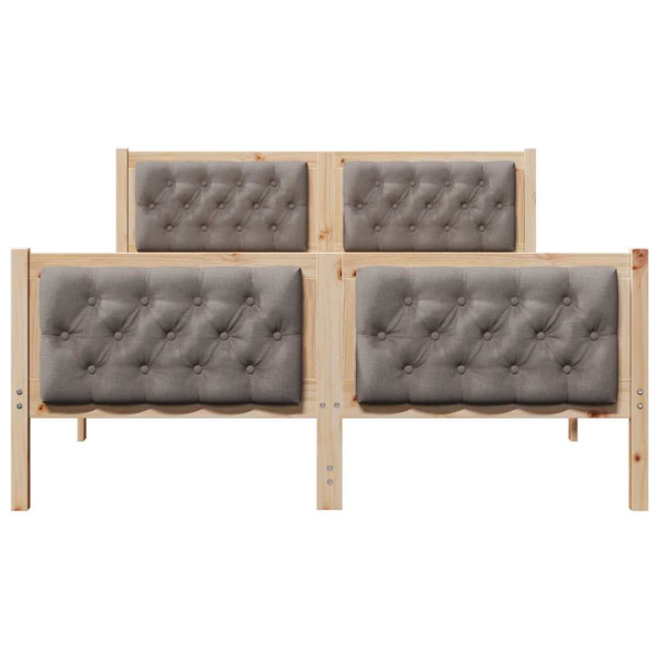 Estructura de cama Taupé 140 x 190 cm Madera de pino macizo M 5
