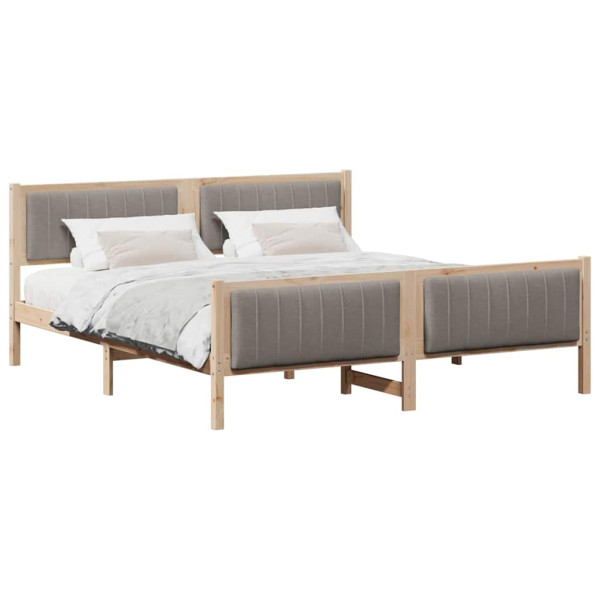Estructura de cama con cabecera Marrón y taupe 180 x 200 cm M 3