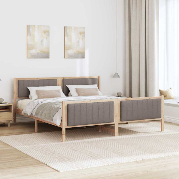 Estructura de cama con cabecera Marrón y taupe 180 x 200 cm M 4