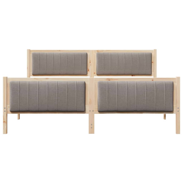 Estructura de cama con cabecera Marrón y taupe 180 x 200 cm M 5