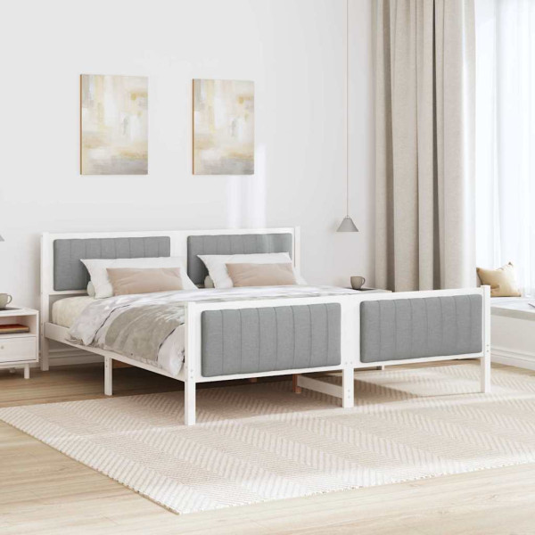 Estructura de cama con cabecera y gris claro 180 x 200 cm M 4