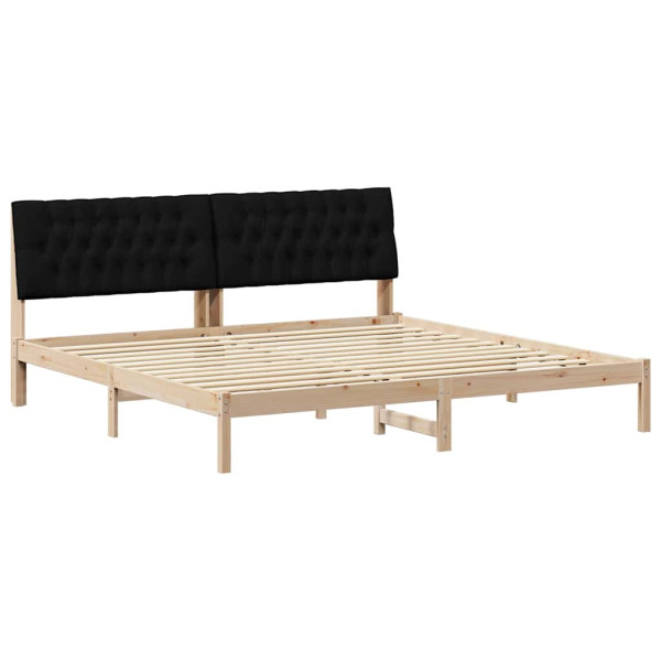 Estructura de Cama con Cabecera Tapizada Marrón 200 x 200 cm M 2