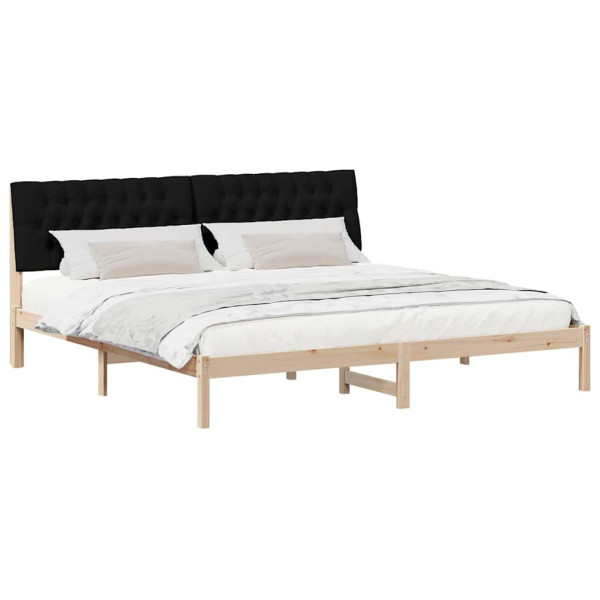 Estructura de Cama con Cabecera Tapizada Marrón 200 x 200 cm M 3