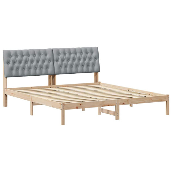 Estructura de Cama con Cabecera Tapizada Marrón 180 x 200 cm M 2