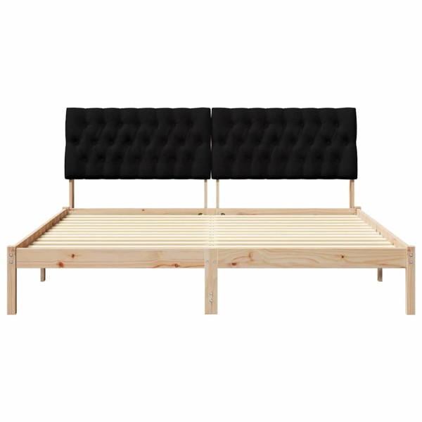 Estructura de Cama con Cabecera Tapizada Marrón 180 x 200 cm M 5