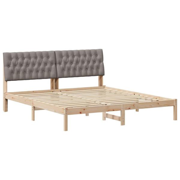 Estructura de Cama con Cabecera Tapizada Marrón 180 x 200 cm M 2