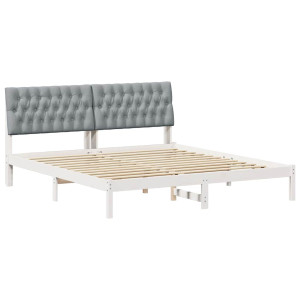Estructura de Cama con Cabecera Tapizada 180 x 200 cm H