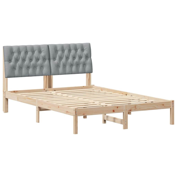 Estructura de Cama con Cabecera Tapizada Marrón 160 x 200 cm M 2