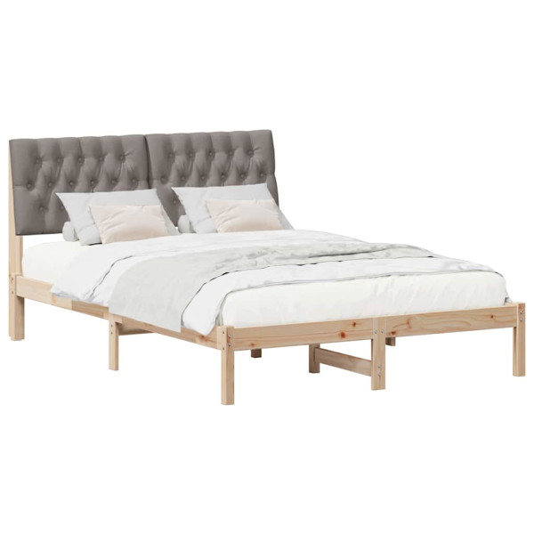 Estructura de Cama con Cabecera Tapizada Marrón 160 x 200 cm M 3