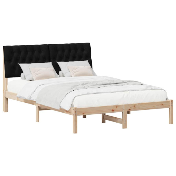 Estructura de Cama con Cabecera Tapizada Marrón 150 x 200 cm M 3