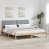 Estructura de cama Marrón 200 x 200 cm Madera de pino macizo 1