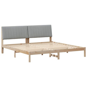 Estructura de cama Marrón 200 x 200 cm Madera de pino macizo H