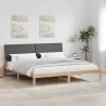 Estructura de cama Marrón 200 x 200 cm Madera de pino macizo 1